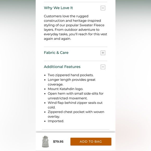 L.L. Bean Sweater Fleece Vest - Picture 7 of 7